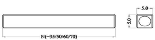 C1: 50x5x5尺寸图 C1: 50x5x5尺寸图