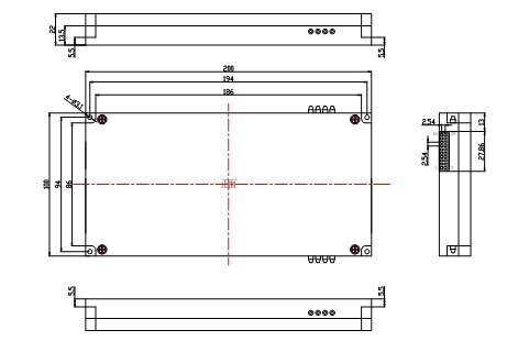 阵列MEMS光开关尺寸示意图 阵列MEMS光开关尺寸示意图